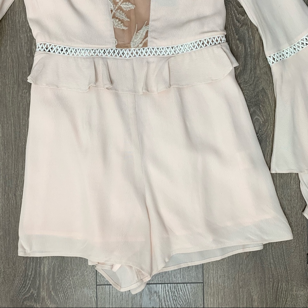 For Love & Lemons Emelia Romper Dusty Pink Size Medium - Picture 5 of 16